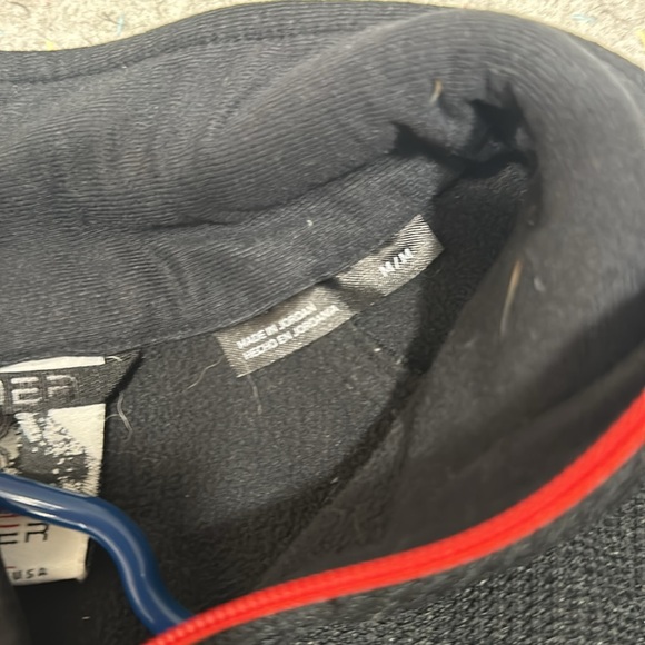 Spyder Quarter Zip Pullover Ski Sweater Black & Red Trim Ski Jacket size Medium - Picture 4 of 4